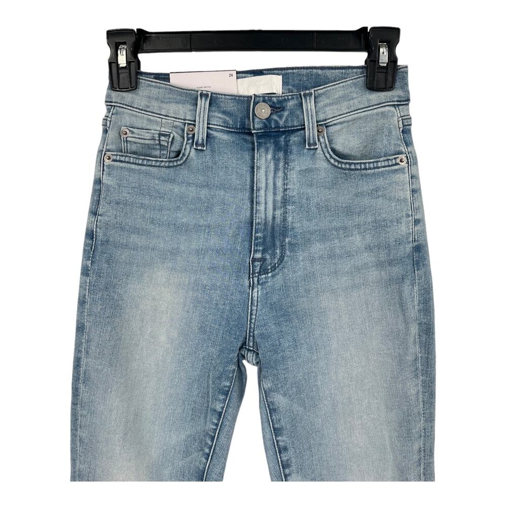 7 For All Mankind jeans high waist ankle super skinny blue size 24 - Picture 2 of 6